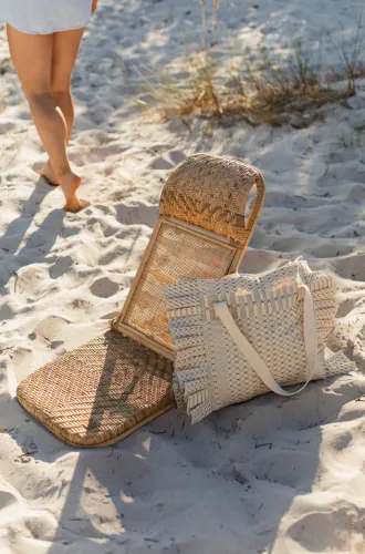 The Rattan Picnic Chair and sun bed (incl shoulder strap)