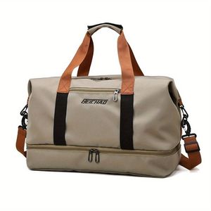 Dry And Wet Multi-Compartment Crossbody Duffel Bag