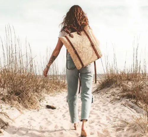 Woven Palm Leaf Backpack